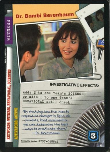 X-Files: 101361 (Base Set) card XF97-0485x1 Dr. Bambi Berenbaum