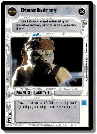 Star Wars: Jabba's Palace Limited (Base Set) card 111 Klatooinian Revolutionary