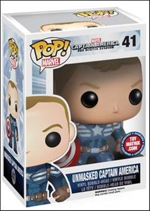 POP! Marvel figure 41-D Captain America Unmasked Toy Matrix Exclusive