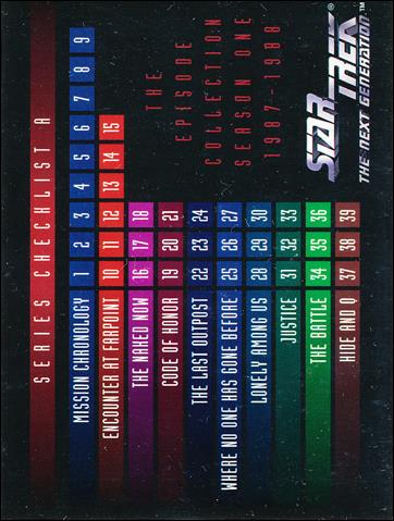 Star Trek: The Next Generation - The Episode Collection Season One (Base Set) card 88 Checklist A