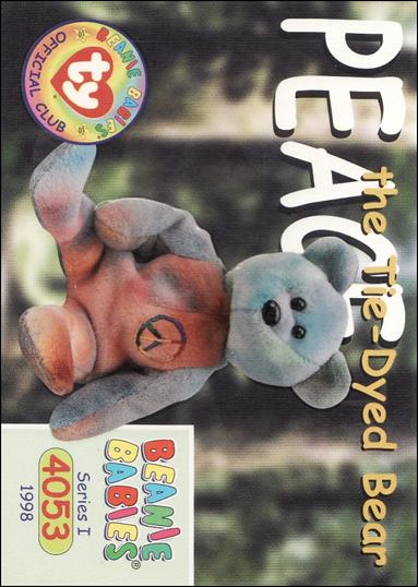 Beanie Babies Series 1 (Base Set) card 100 Peace the Tie-Dyed Bear