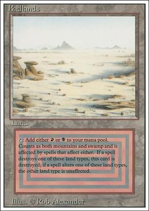 Magic the Gathering: Revised (Base Set) card 282 Badlands