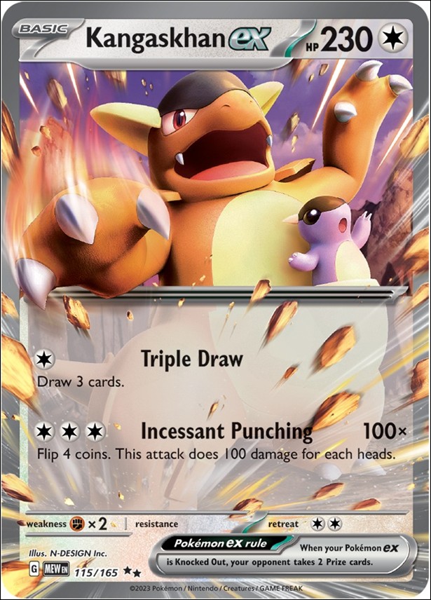 Pokemon: Scarlet & Violet - 151 (Base Set) card 115/165 Kangaskhan EX (Holofoil)