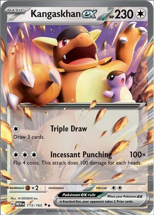 Pokemon: Scarlet & Violet - 151 (Base Set) card 115/165 Kangaskhan EX (Holofoil)