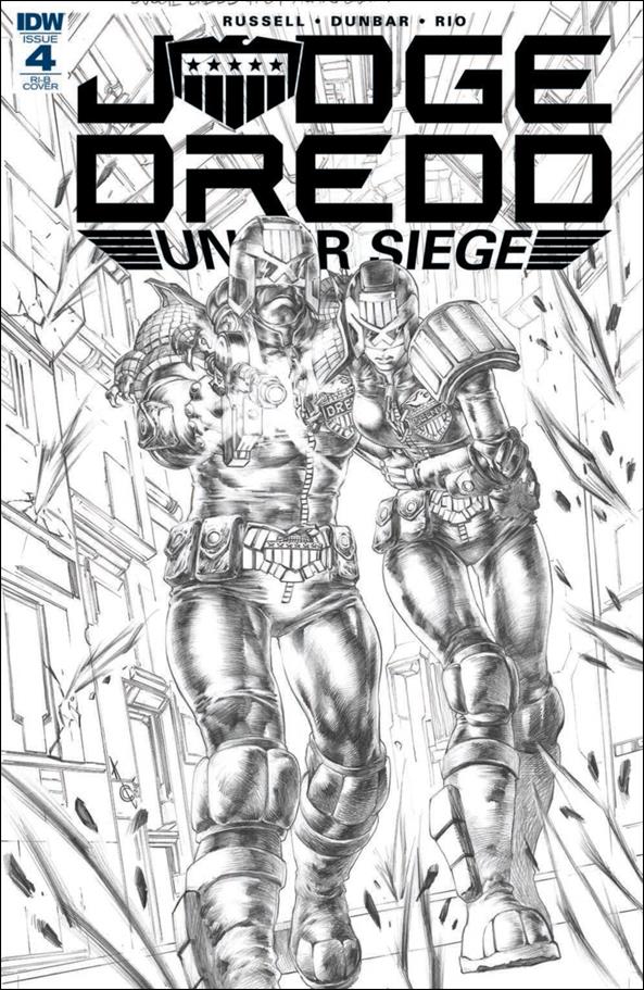 Judge Dredd: Under Siege issue 4-D Alan Quah 1:15 Black & White Cover