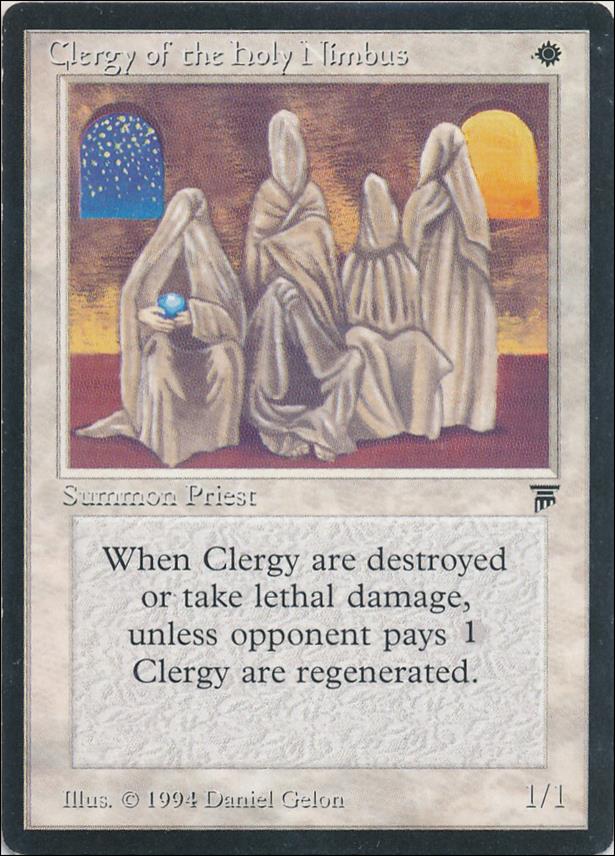 Magic the Gathering: Legends (Base Set) card 6 Clergy of the Holy Nimbus