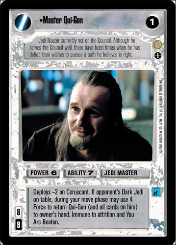 Star Wars: Coruscant Limited (Base Set) card 104 Master Qui-Gon (Alt. Image)