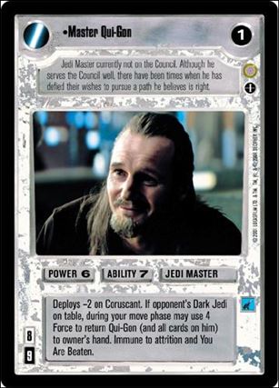 Star Wars: Coruscant Limited (Base Set) card 104 Master Qui-Gon (Alt. Image)