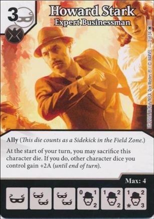 Marvel Dice Masters Iron Man and War Machine Starter Set card 2 Howard Stark - Expert Businessman 