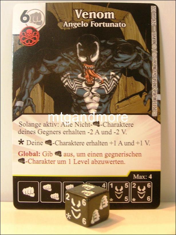 Marvel Dice Masters Avengers vs. X-Men  card 124 Venom: Angelo Fortunato