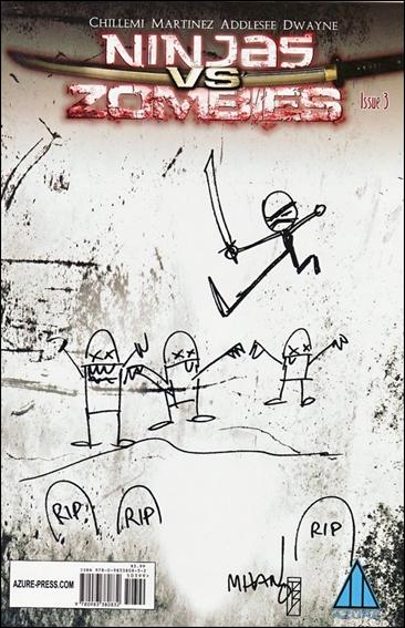 Ninjas vs. Zombies issue 3-B Pop Mhan "Stick Figure" Cover