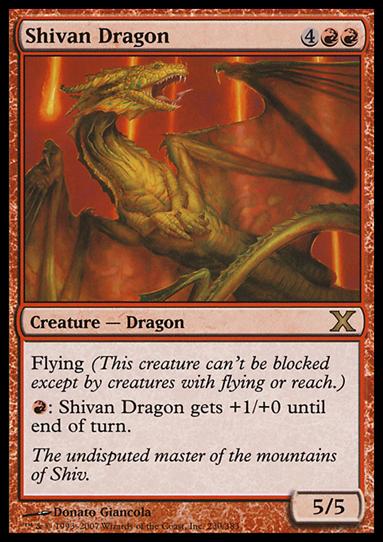 Magic the Gathering: 10th Edition (Base Set) card 230 Shivan Dragon