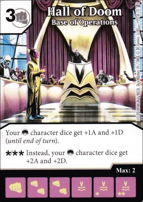 DC Comics Dice Masters Justice card 23 Hall of Doom: Base of Operations