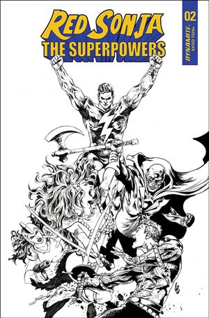 Red Sonja: The Superpowers issue 2-G Jonathan Lau 1:10 Black & White Cover
