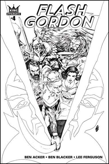 King: Flash Gordon issue 4-B Jonathan Lau 1:10 Black & White Cover