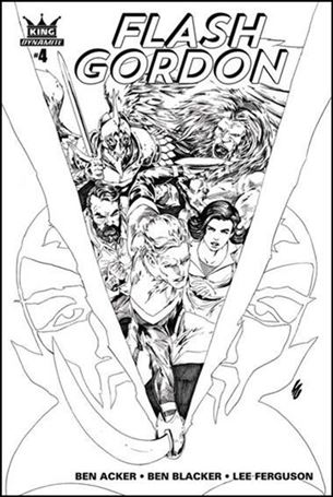 King: Flash Gordon issue 4-B Jonathan Lau 1:10 Black & White Cover