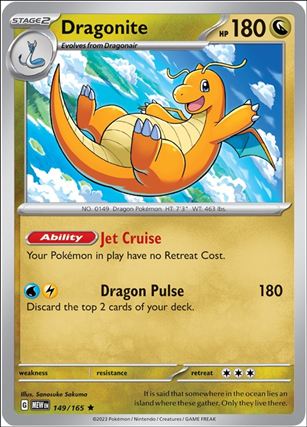 Pokemon: Scarlet & Violet - 151 (Base Set) card 149/165 Dragonite (Holofoil)