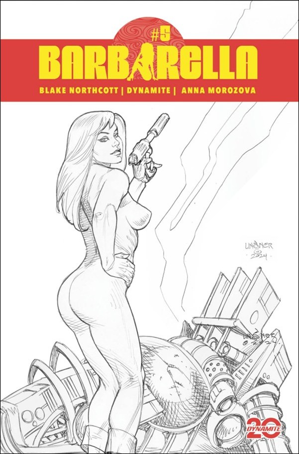 Barbarella (2024) issue 5-G Joseph Michael Linsner B&W 1:10 Cardstock Cover