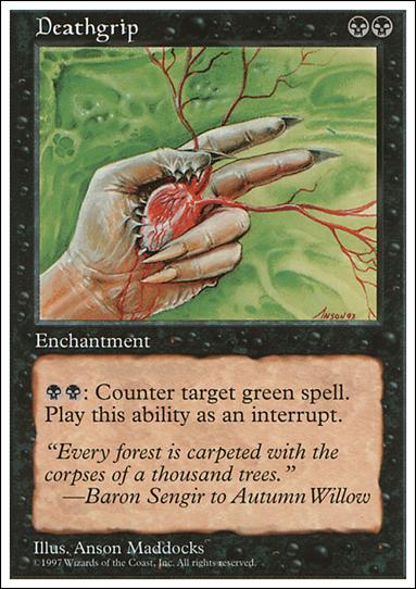 Magic the Gathering: 5th Edition (Base Set) card 154 Deathgrip