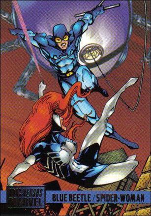 DC Versus Marvel / Marvel Versus DC (Base Set) card 54 Blue Beetle / Spider-Woman