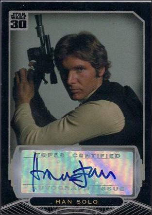 Star Wars 30th Anniversary (Autograph Subset) card nn9 Harrison Ford - Han Solo 1/10 (1:49204 packs)