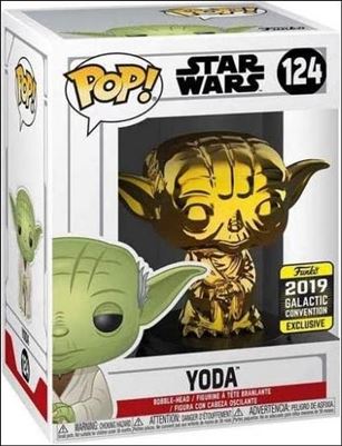 POP! Star Wars figure 124-C Dagobah Yoda (Gold Chrome) Galactic Celebration