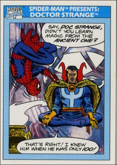 Marvel Universe: Series 1 (Base Set) card 158 Spider-Man Presents: Doctor Strange