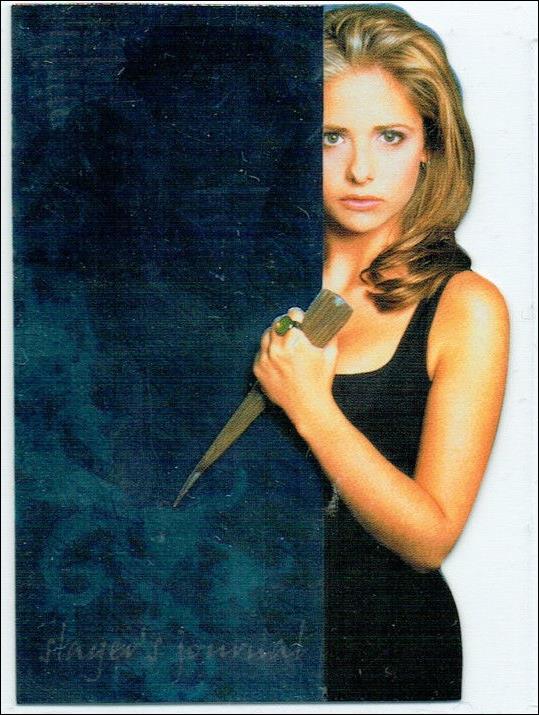 Buffy the Vampire Slayer Reflections: The High School Years (Slayer's Journal Die-Cut Subset) card J2 First Kiss
