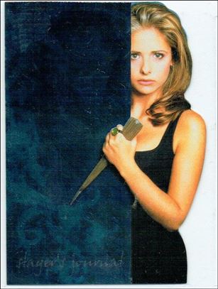 Buffy the Vampire Slayer Reflections: The High School Years (Slayer's Journal Die-Cut Subset) card J2 First Kiss