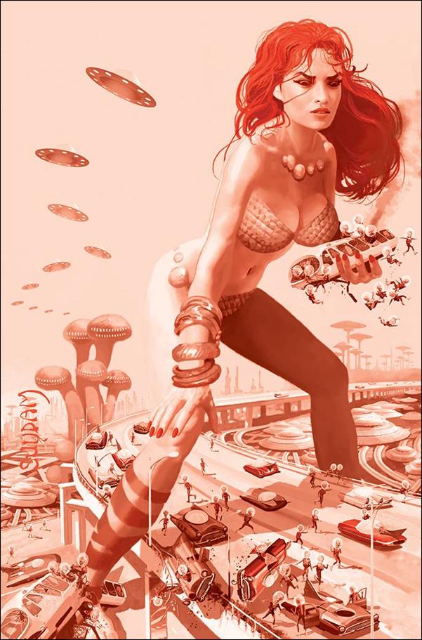 Mars Attacks Red Sonja issue 5-J Arthur Suydam 1:25 Red Tint Virgin Cover
