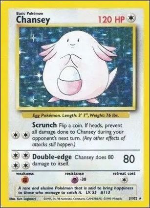 Pokemon (Base Set) card 3/102-C Chansey (Holo) Unlimited