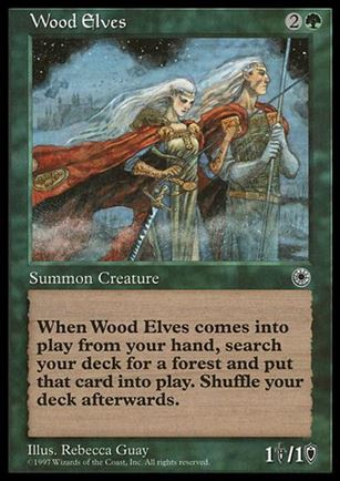 Magic the Gathering: Portal (Base Set) card 195 Wood Elves