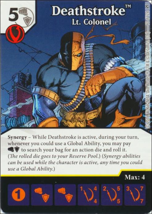 DC Comics Dice Masters Green Arrow and The Flash card 91 Deathstroke: Lt. Colonel