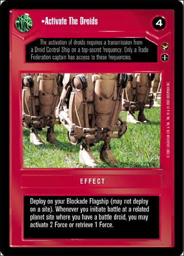 Star Wars: Theed Palace Limited (Base Set) card 27 Activate The Droids