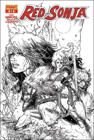 Red Sonja (2013) issue 12-E Joyce Chin 1:25 Black & White Cover