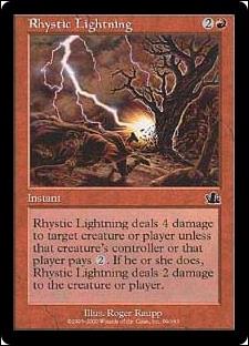 Magic the Gathering: Prophecy (Base Set) card 99 Rhystic Lightning