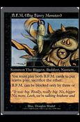 Magic the Gathering: Unglued (Base Set) card 28 B.F.M. (Big Furry Monster) (Left Side)