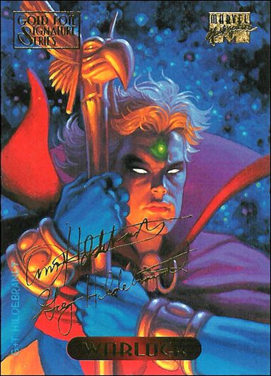 1994 Marvel Masterpieces (Gold-Foil Signature Parallel Base Set) card 134 Warlock