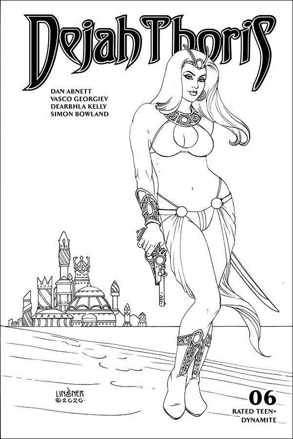 Dejah Thoris (2019) issue 6-K Joseph Michael Linsner 1:20 Black & White Cover