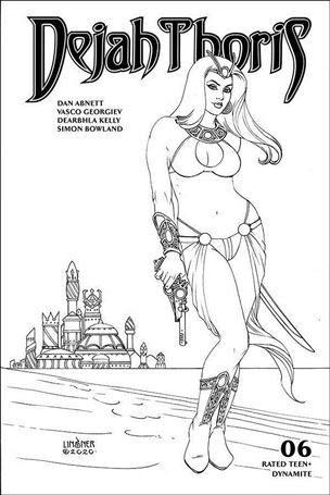 Dejah Thoris (2019) issue 6-K Joseph Michael Linsner 1:20 Black & White Cover