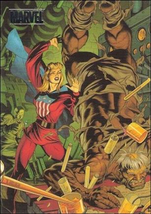 Marvel Heroes and Villains (Silver Foil Parallel Base Set) card 24 Miss America vs Henchman