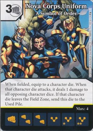 Marvel Dice Masters Guardians of the Galaxy  card 102 Nova Corps Uniform: A Symbol of Order 