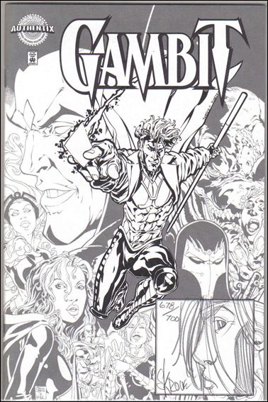 Gambit (1999) issue 1-G Authentix Cover w Skroce Sketch & Remark 1/700