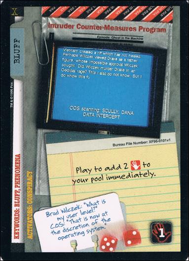 X-Files: Premiere Edition (Base Set) card XF96-0101v1 Intruder Counter-Measures Program