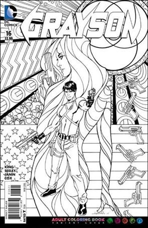 Grayson issue 16-B Aaron Lopresti Adult Coloring Book Cover