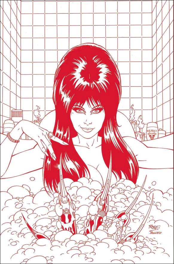 Elvira in Horrorland issue 4-L 15 Copy  John Royle Fiery Red Virgin Cover