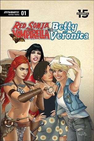 Red Sonja and Vampirella Meet Betty and Veronica issue 1-P Ergun Gunduz Selfie Cover