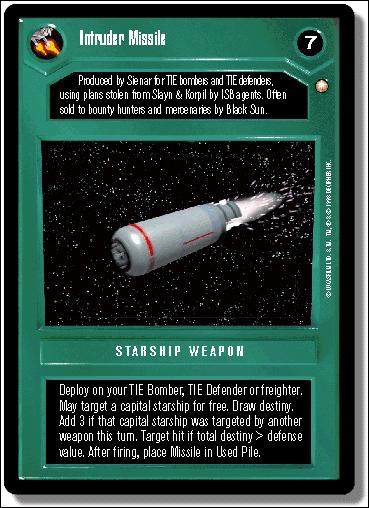 Star Wars: Special Edition Limited (Base Set) card 161 Intruder Missile
