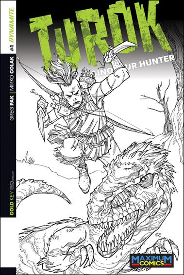 Turok: Dinosaur Hunter (2014) issue 1-ZB Craig Rousseau Maximum Comics B&W Cover