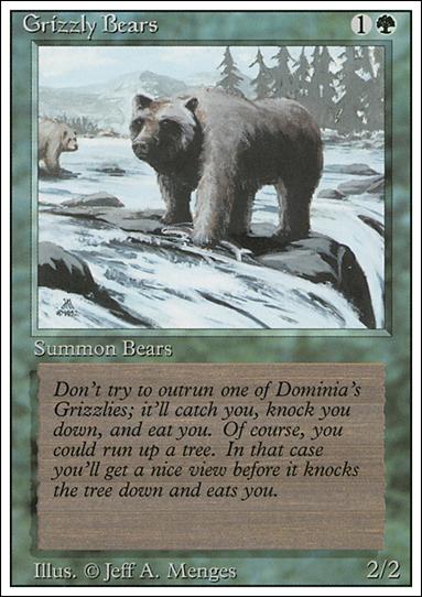Magic the Gathering: Revised (Base Set) card 201 Grizzly Bears